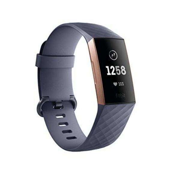 Fitbit Charge 3 Advanced Fitness Activity Tracker Rose Gold Blue Grey - Picture 1 of 6